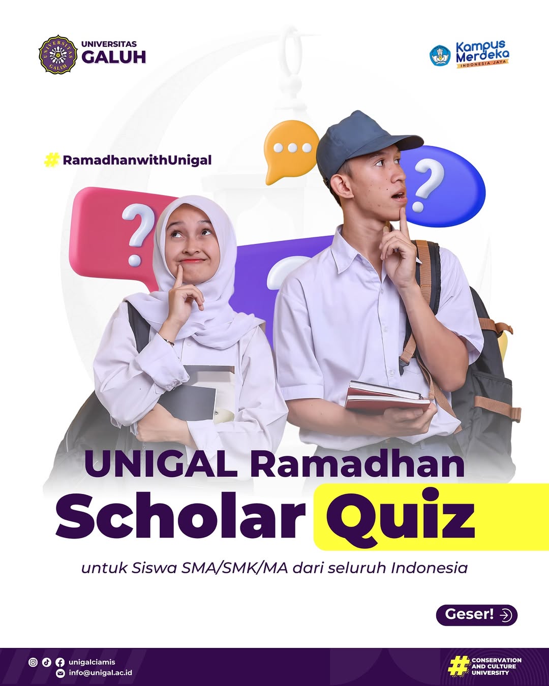 UNIGAL RAMADHAN SCHOLARS QUIZ: AJANG EDUKATIF BERHADIAH UNTUK GENERASI UNGGUL!