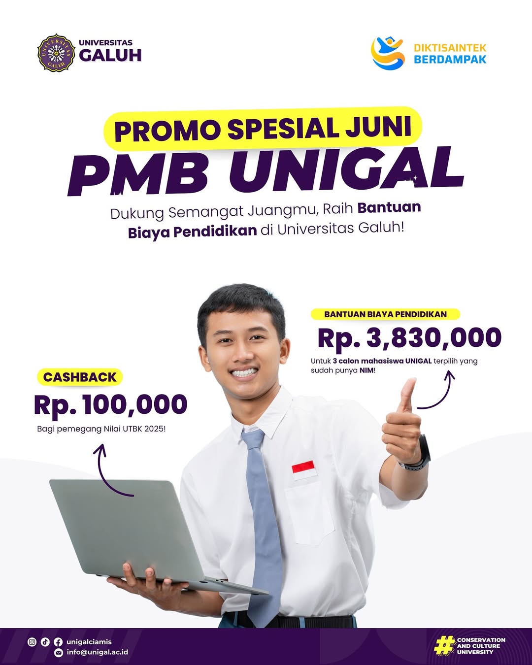 PROGRAM SPESIAL PMB UNIVERSITAS GALUH: BANTUAN BIAYA PENDIDIKAN DAN CASHBACK PENDAFTARAN